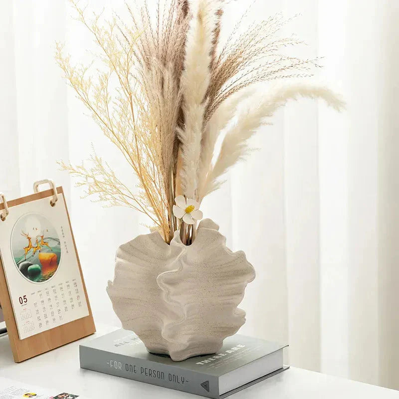 Petal Waves Porcelain Vase - Minimalist Home Decor - GMC Home Decor
